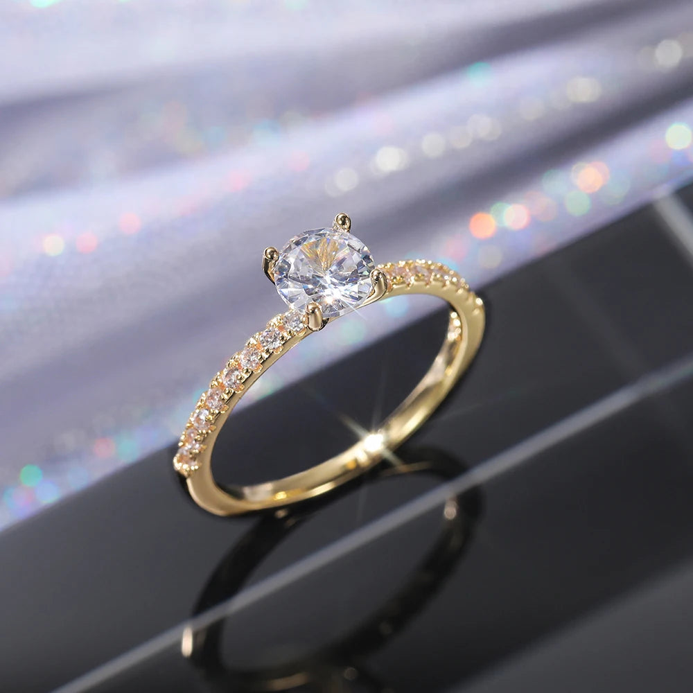 TaraStore🅣🅢 Claws Design Round Zirconia Women Rings with 3 Colors