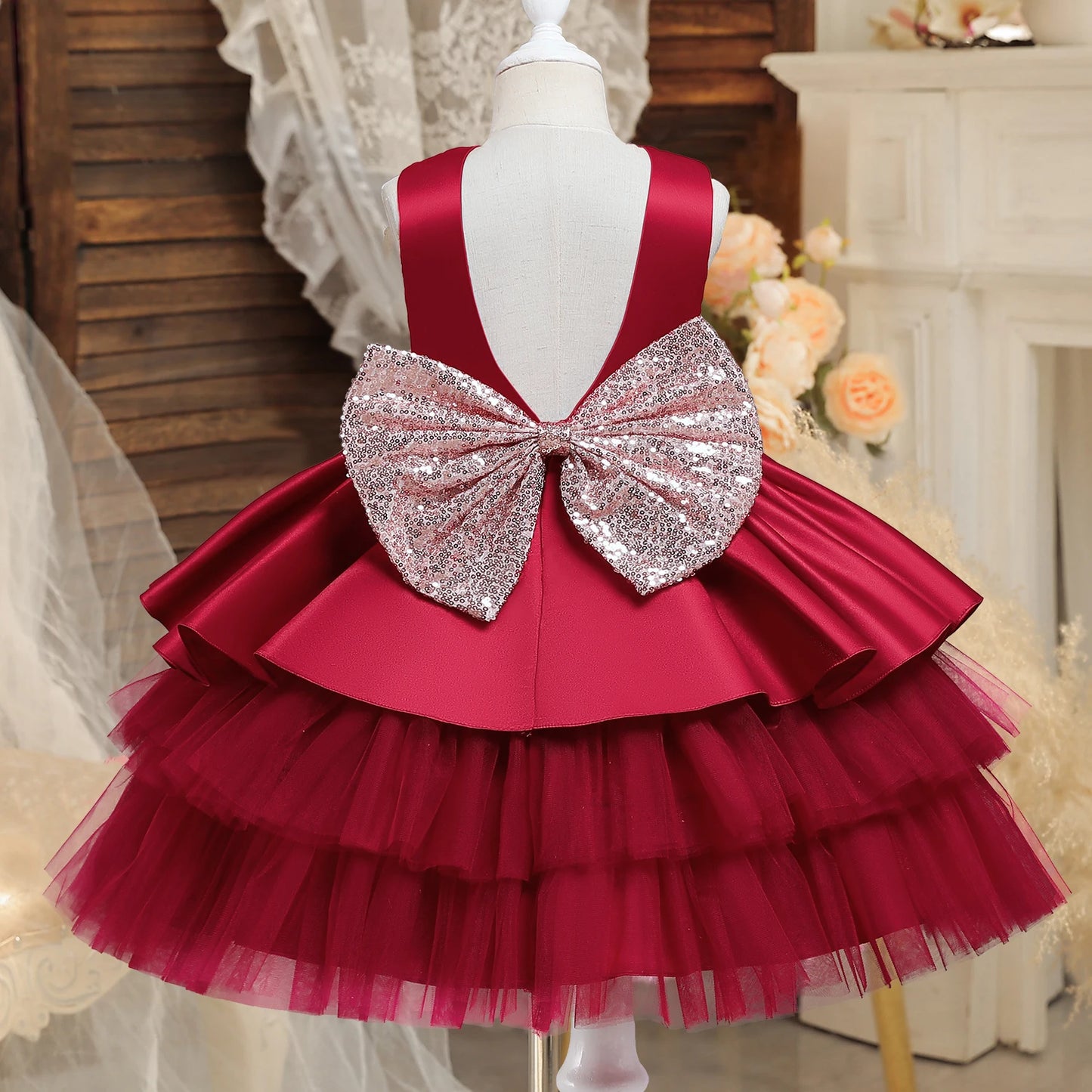 TaraStore🅣🅢 Baby Red Pricess Gowns