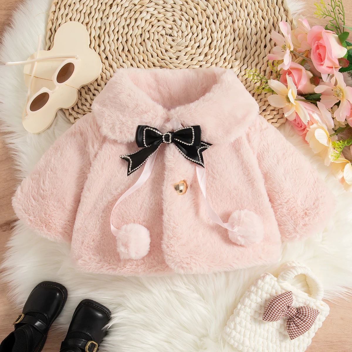TaraStore🅣🅢 Baby girls long sleeve warm thick coat