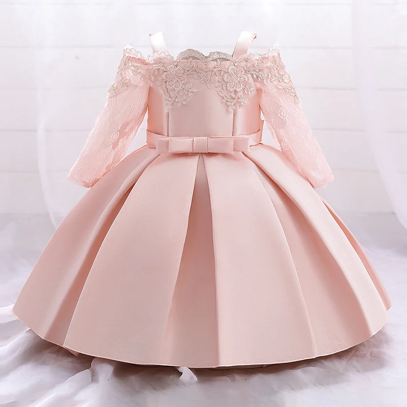 TaraStore🅣🅢 Baby Girls' Dress Lace Sleeve Toddler Girl Gown
