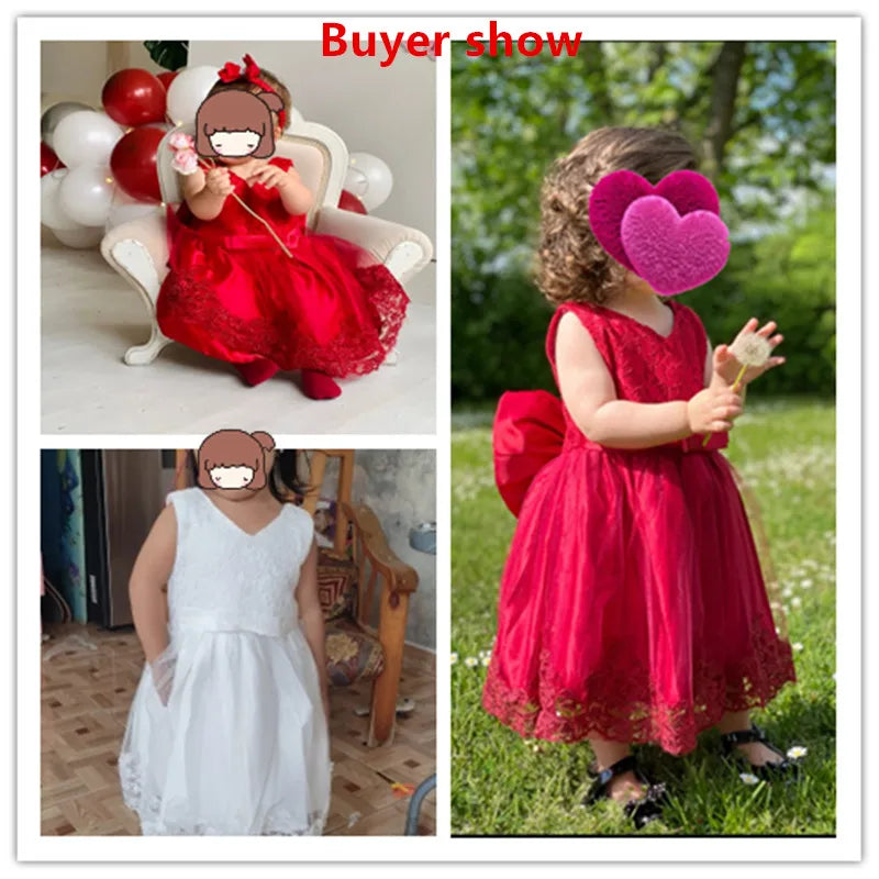 TaraStore🅣🅢 Baby Red Pricess Gowns