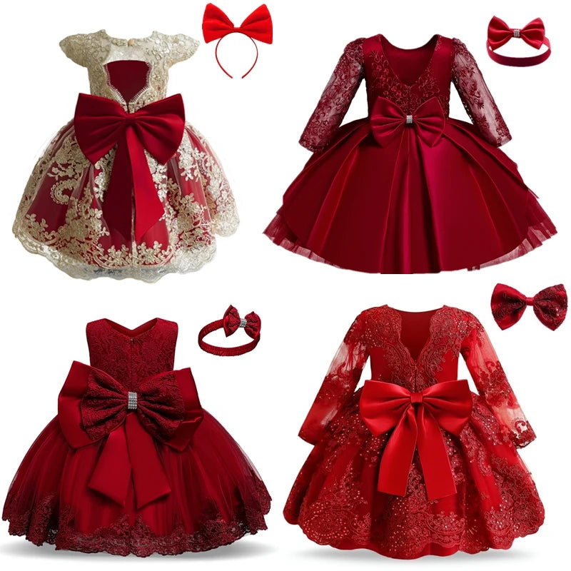 TaraStore🅣🅢 Baby Red Pricess Gowns