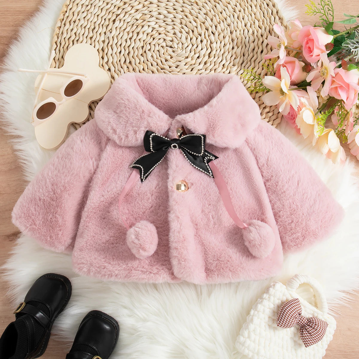 TaraStore🅣🅢 Baby girls long sleeve warm thick coat