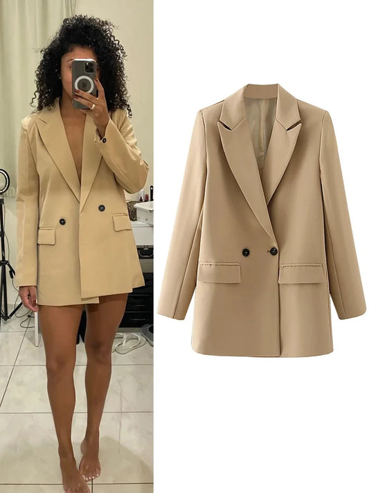 TaraStore🅣🅢   Blazer Woman Black Beige Khaki Blue Green Gray Women coat Fashion Office Wear Women's Blazers Jacket